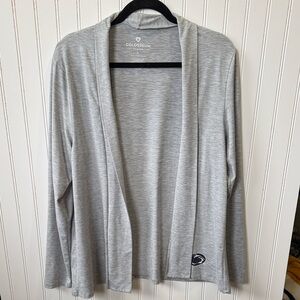Colosseum Women's Light Gray Open Cardigan PENN STATE PSU